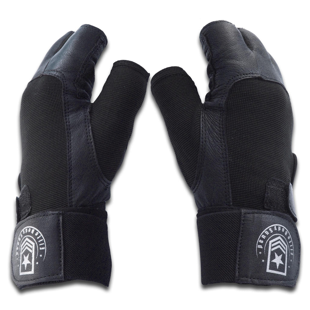 Bestpapers Leather Half Finger Weight Lifting Gloves (Unisex, White)